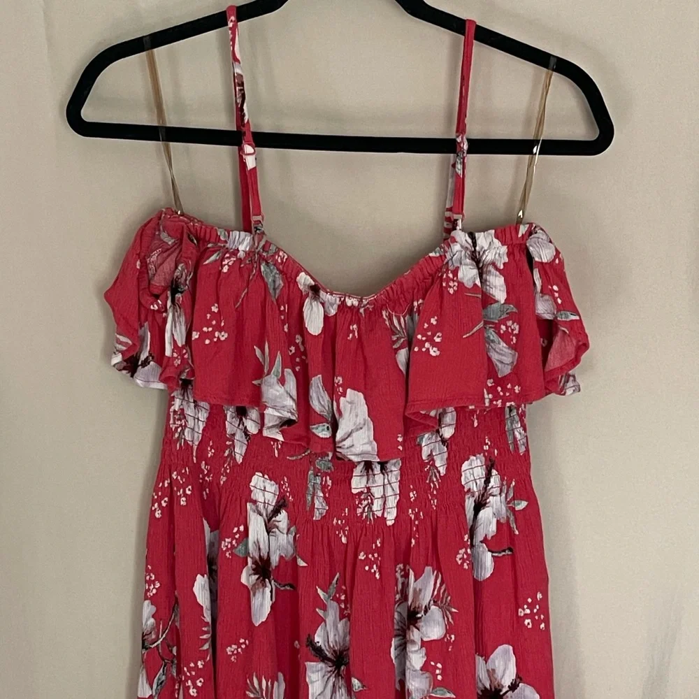 Revolve JACK by BB Dakota Off Shoulder Smocked Hibiscus Dress (M EUC) - Picture 3 of 4